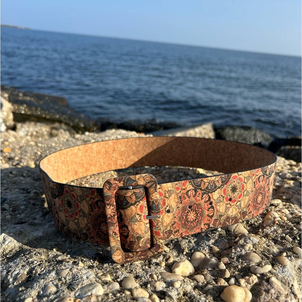 Vegan Cork Floral Belt Waist 35" - 40" - Picture 7 of 7